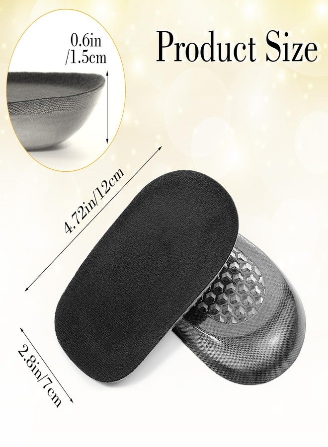 Yuanchu 2 Pairs 1/2 Inch Silicone Heel Lifts for Shock Absorption, Heel Pads Cushions Height Increasing Insoles Soft Shoe Lifts for Women Men Comfort Half Foot Insoles for Uneven Legs Heel Pain - Image 3